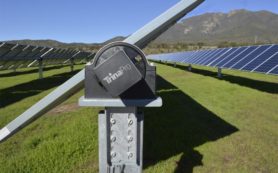 TrinaPro tracker with module on top in ground solar installation