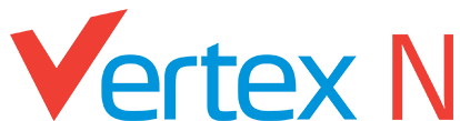 Logo rouge et bleu Vertex